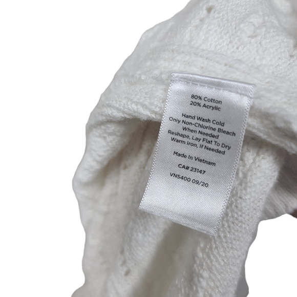 Talbots White Knit Sweater Petite SP - Picture 7 of 7